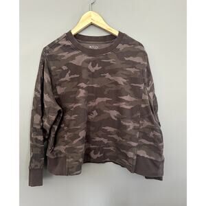 Athleta Women's Plus Farallon Camo Printed Cropped Sweatshirt - 1X